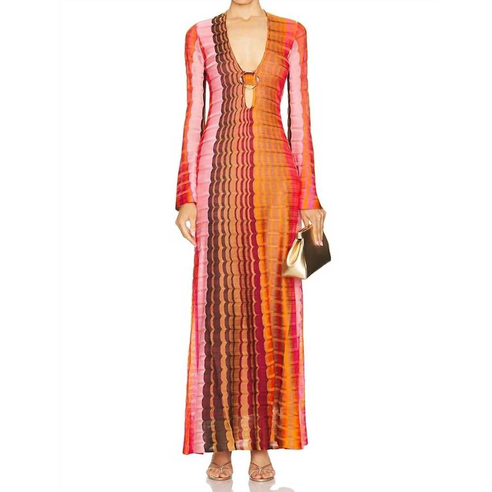 Alexis Pink and Orange Patterned Maxi Dress